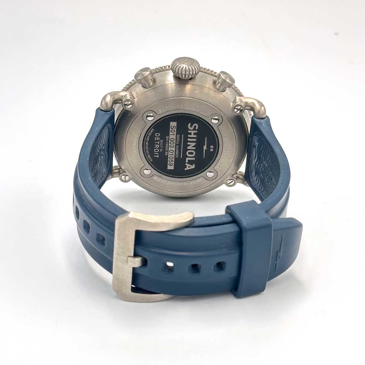 Shinola Runwell Sport Chronograph Watch - Black Dial, Blue Strap