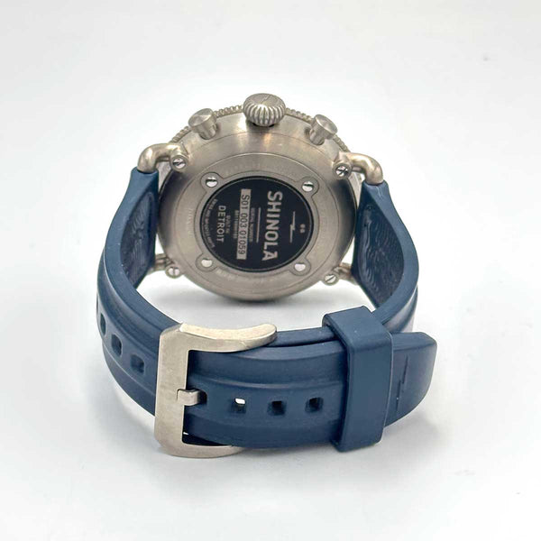 Shinola Runwell Sport Chronograph Watch - Black Dial, Blue Strap