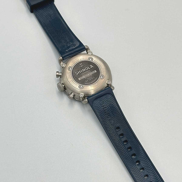 Shinola Runwell Sport Chronograph Watch - Black Dial, Blue Strap