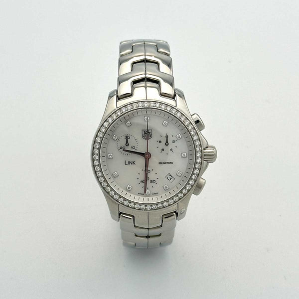 Tag Heuer Ladies Link Diamond Watch Chronograph - 33mm - Mother of Pearl