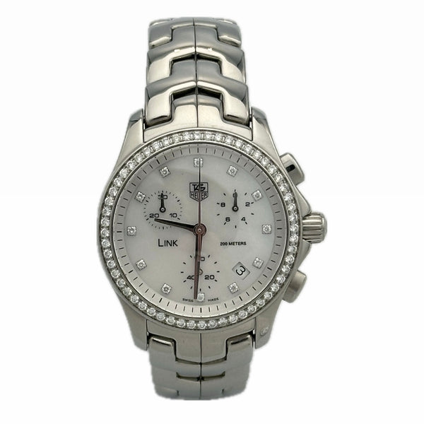 Tag Heuer Ladies Link Diamond Watch Chronograph - 33mm - Mother of Pearl