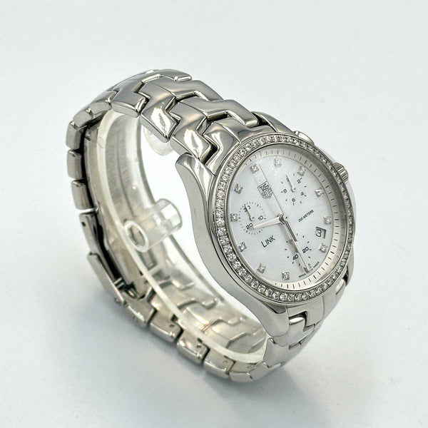 Tag Heuer Ladies Link Diamond Watch Chronograph - 33mm - Mother of Pearl