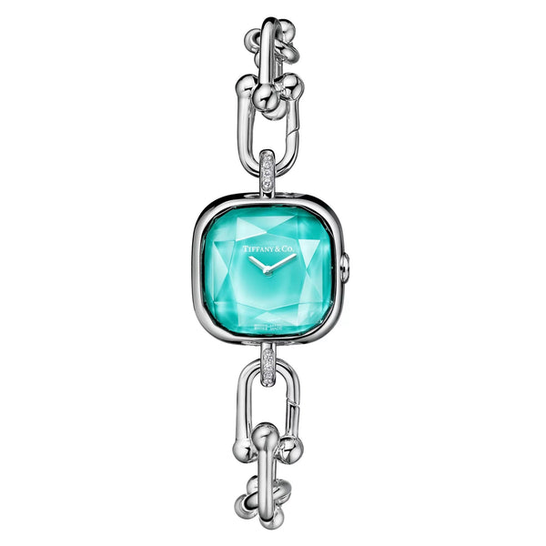 Tiffany HardWear Watch in Sterling Silver and Steel with Diamonds - Medium