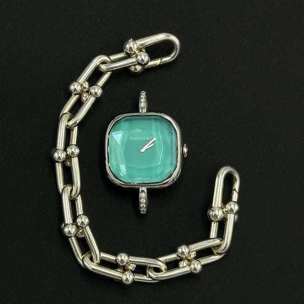 Tiffany HardWear Watch in Sterling Silver and Steel with Diamonds - Medium