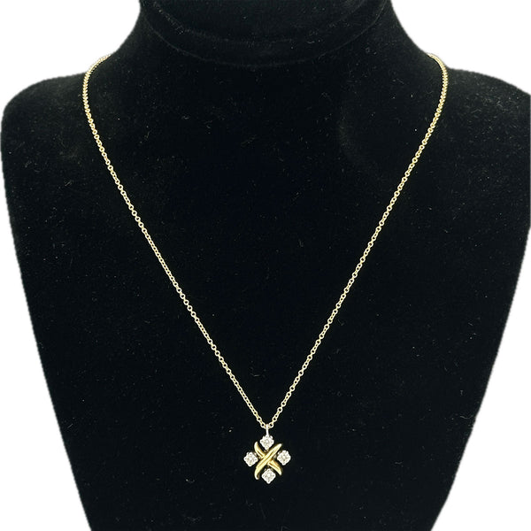 Tiffany & Co. Sixteen Stone Pendant and Chain in 18k Yellow Gold and Platinum