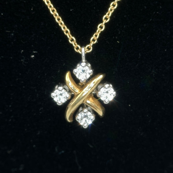 Tiffany & Co. Sixteen Stone Pendant and Chain in 18k Yellow Gold and Platinum