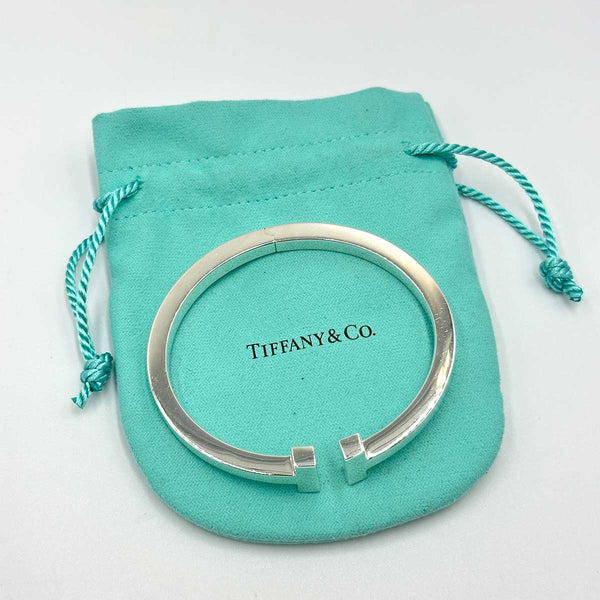 Tiffany & Co. Square T Hinged Cuff Bracelet - Sterling Silver