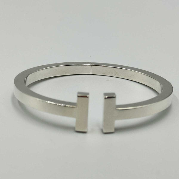 Tiffany & Co. Square T Hinged Cuff Bracelet - Sterling Silver