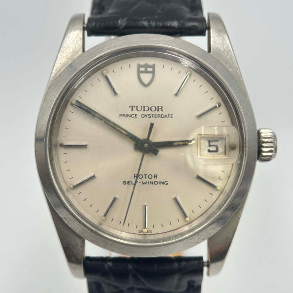 Tudor Prince Oysterdate - Steel on leather strap