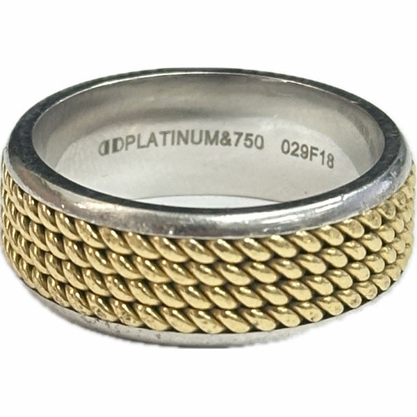 Two-tone Rope Band - Platinum and 18k Yellow Gold Ring