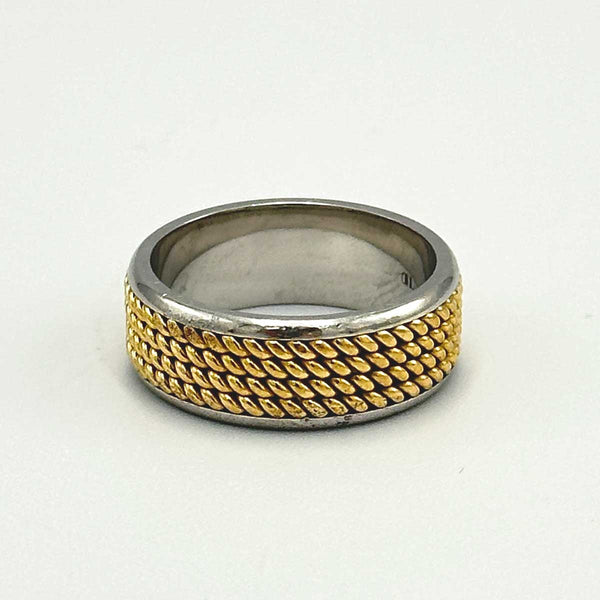 Two-tone Rope Band - Platinum and 18k Yellow Gold Ring