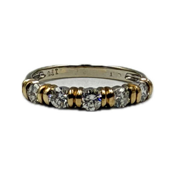 Two Tone, Bar Set, Single Row 1/2CTW Diamond Band