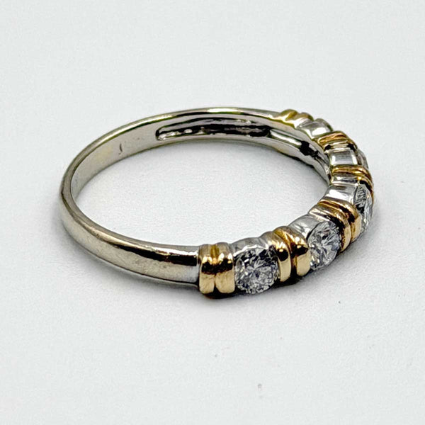 Two Tone, Bar Set, Single Row 1/2CTW Diamond Band