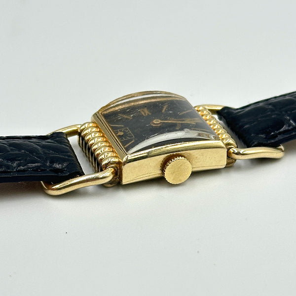 Vintage 1940s Lord Elgin Swing Lug "Drivers" Watch 14k Gold Filled