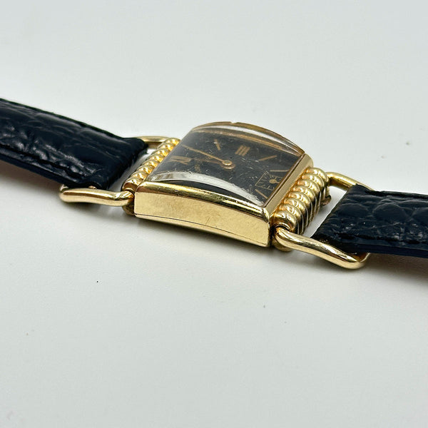 Vintage 1940s Lord Elgin Swing Lug "Drivers" Watch 14k Gold Filled