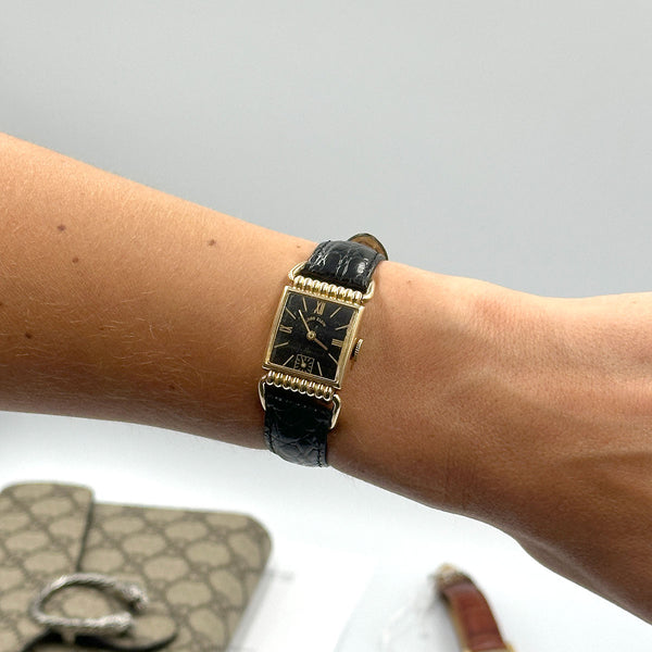 Vintage 1940s Lord Elgin Swing Lug "Drivers" Watch 14k Gold Filled