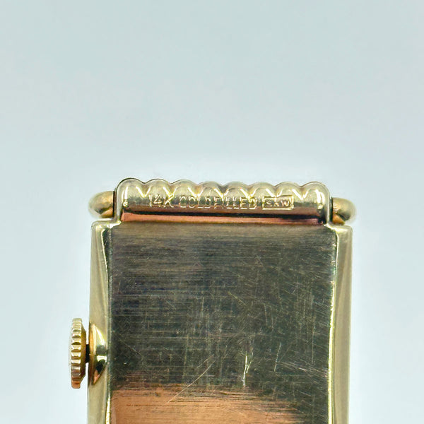 Vintage 1940s Lord Elgin Swing Lug "Drivers" Watch 14k Gold Filled