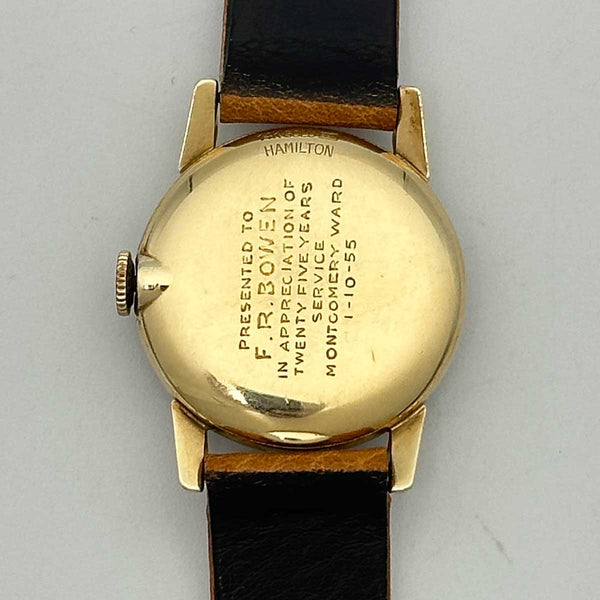 Vintage Hamilton Award "Kirk" Watch in 14k Gold With Diamond Dial