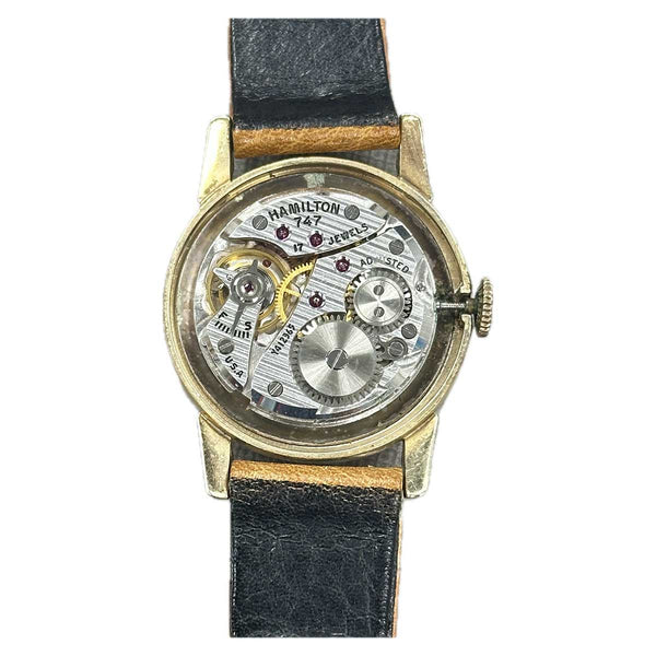 Vintage Hamilton Award "Kirk" Watch in 14k Gold With Diamond Dial