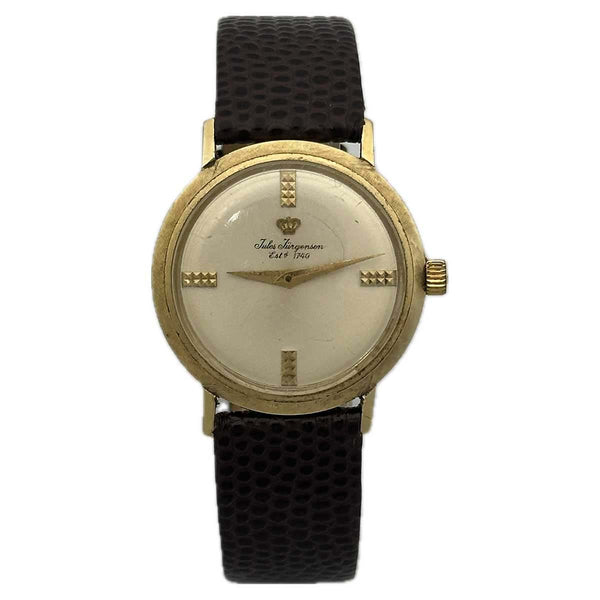 Vintage Jules Jurgensen 14k Yellow Gold Dress Watch