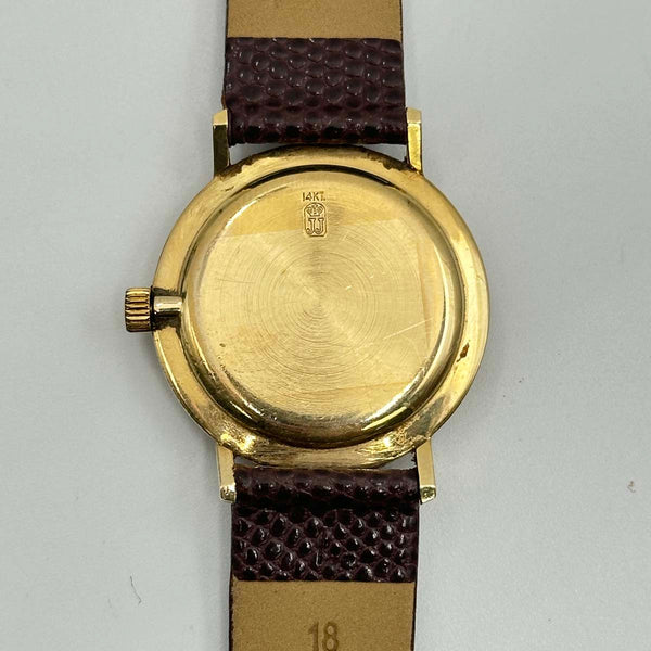 Vintage Jules Jurgensen 14k Yellow Gold Dress Watch