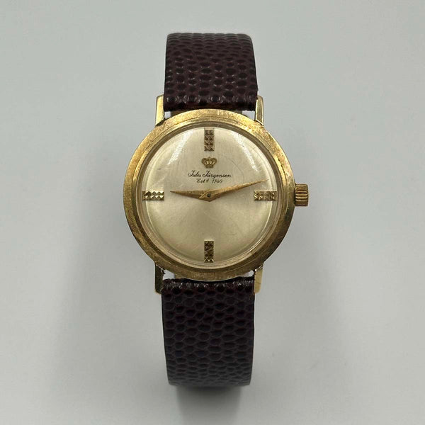 Vintage Jules Jurgensen 14k Yellow Gold Dress Watch