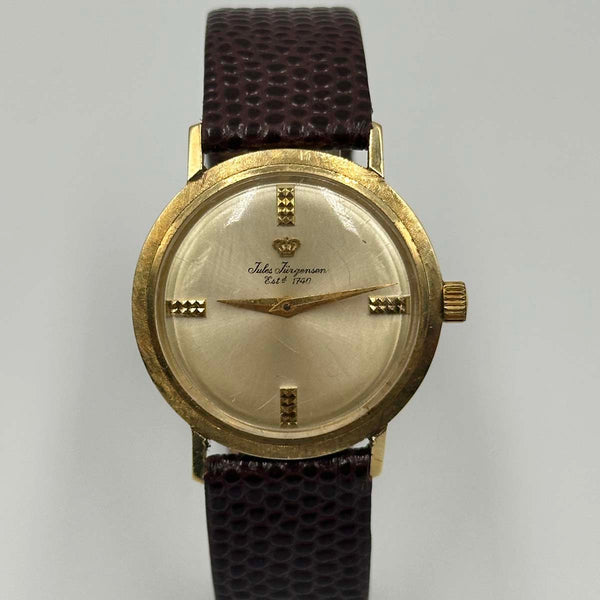 Vintage Jules Jurgensen 14k Yellow Gold Dress Watch
