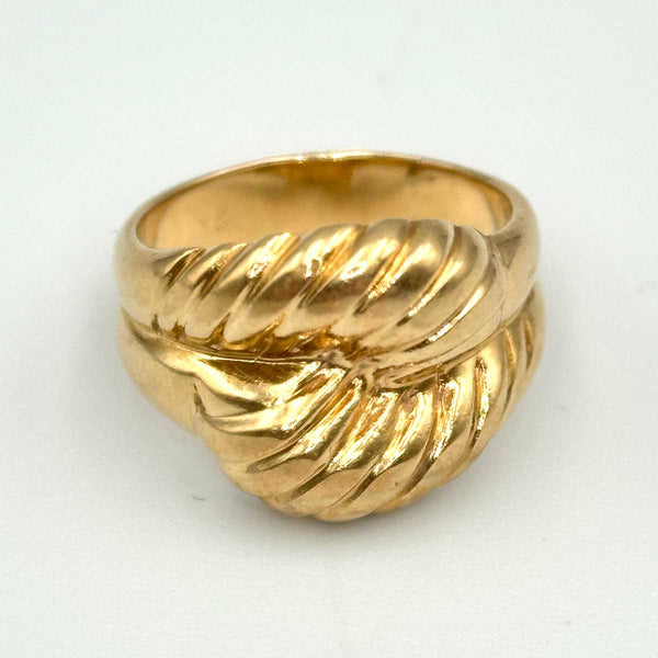 Vintage Tiffany & Co. Stamped 14k Yellow Gold Croissant Dome Ring