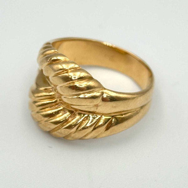 Vintage Tiffany & Co. Stamped 14k Yellow Gold Croissant Dome Ring