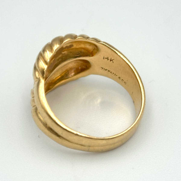 Vintage Tiffany & Co. Stamped 14k Yellow Gold Croissant Dome Ring