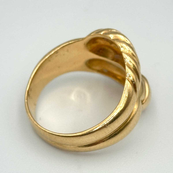 Vintage Tiffany & Co. Stamped 14k Yellow Gold Croissant Dome Ring