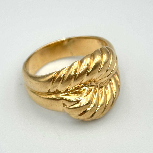 Vintage Tiffany & Co. Stamped 14k Yellow Gold Croissant Dome Ring