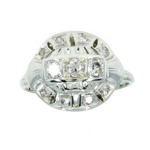 14K Art Deco Diamond Cocktail Ring - Chicago Pawners & Jewelers