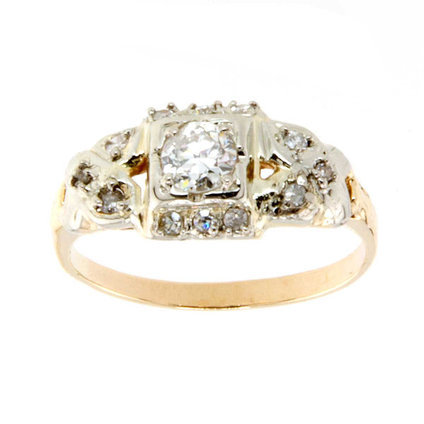 14K Art Deco Diamond Engagement Ring - Chicago Pawners & Jewelers