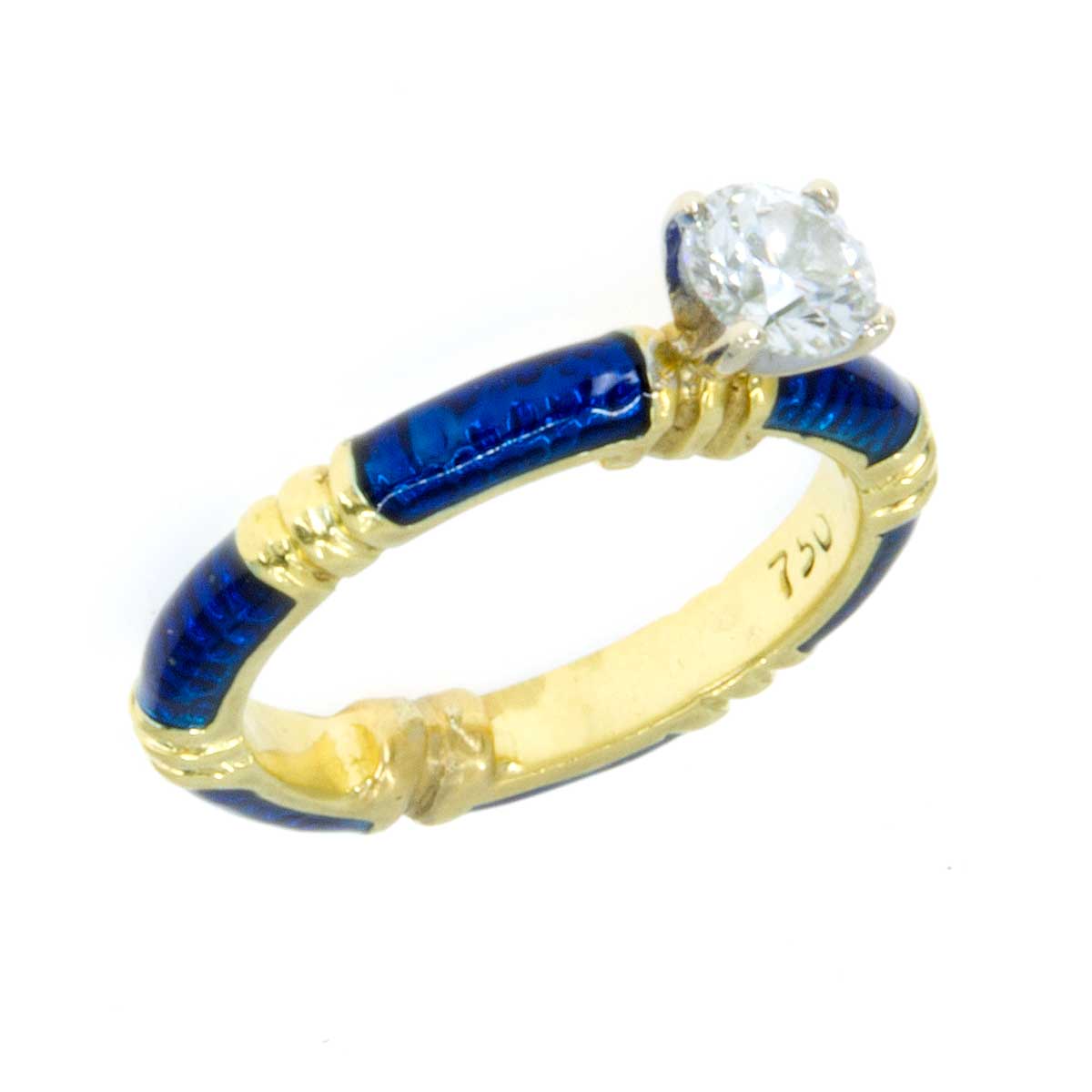 18k Enamel & Diamond Bridal Set | Chicago Pawners & Jewelers
