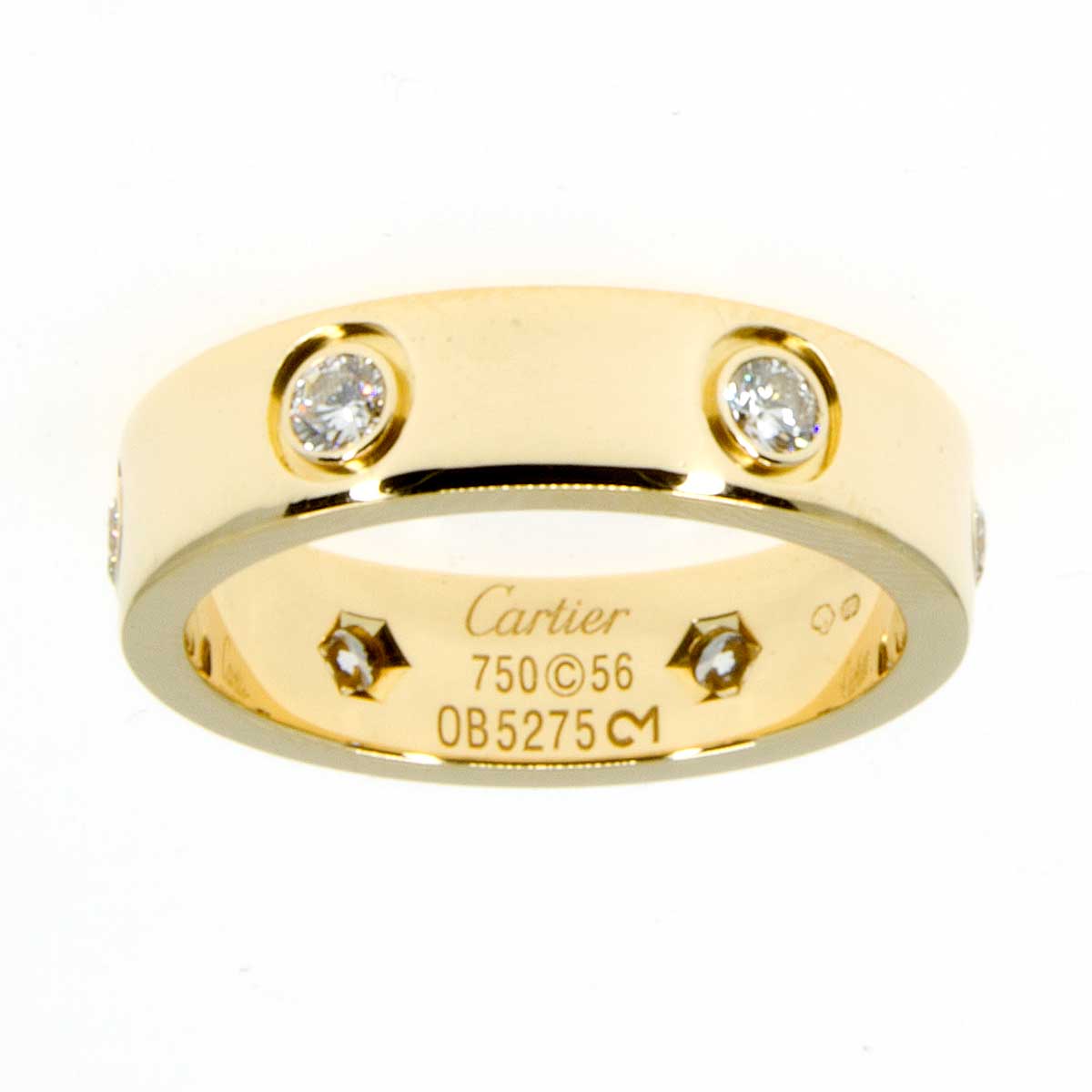 CARTIER 18K Pink White Gold 6 Diamonds LOVE Ring 49 5 1112103 | FASHIONPHILE