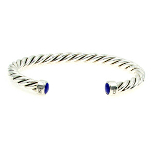 David Yurman Cable Cuff Bracelet in Sterling Silver with Lapis Lazuli - Chicago Pawners & Jewelers