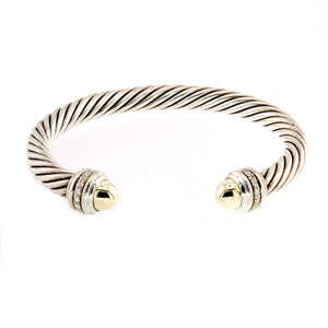 David Yurman Classic Cable Cuff Bracelet with Diamonds - Chicago Pawners & Jewelers