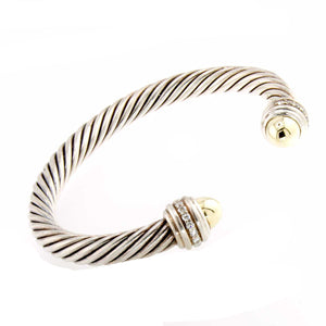 David Yurman Classic Cable Cuff Bracelet with Diamonds - Chicago Pawners & Jewelers