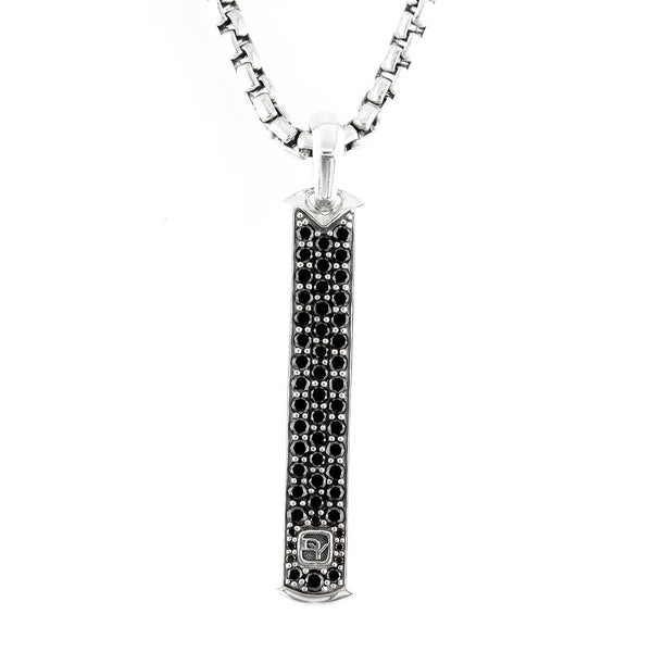 David Yurman Pave Dog Tag with Black Diamonds - Chicago Pawners & Jewelers