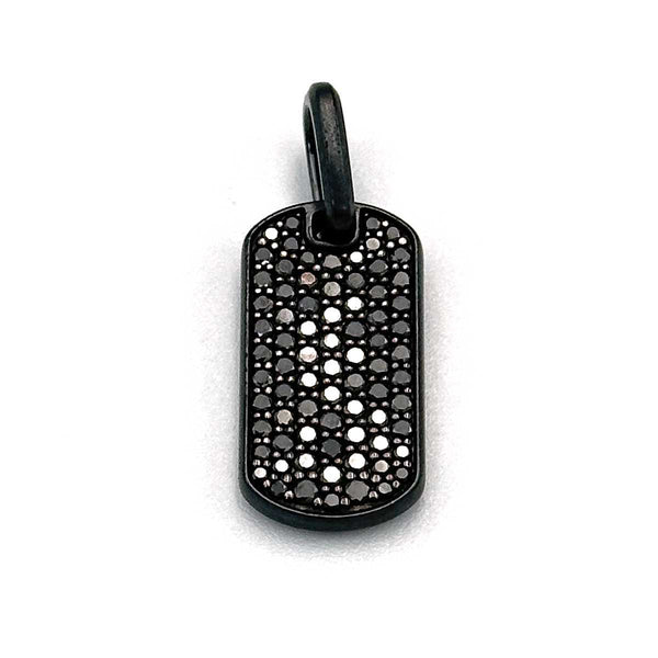 David Yurman Black Titanium & Black Diamond Chevron Tag Charm