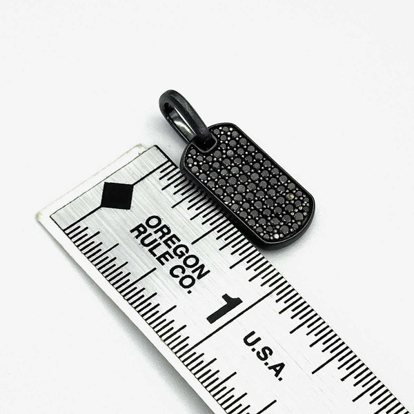 David Yurman Black Titanium & Black Diamond Chevron Tag Charm