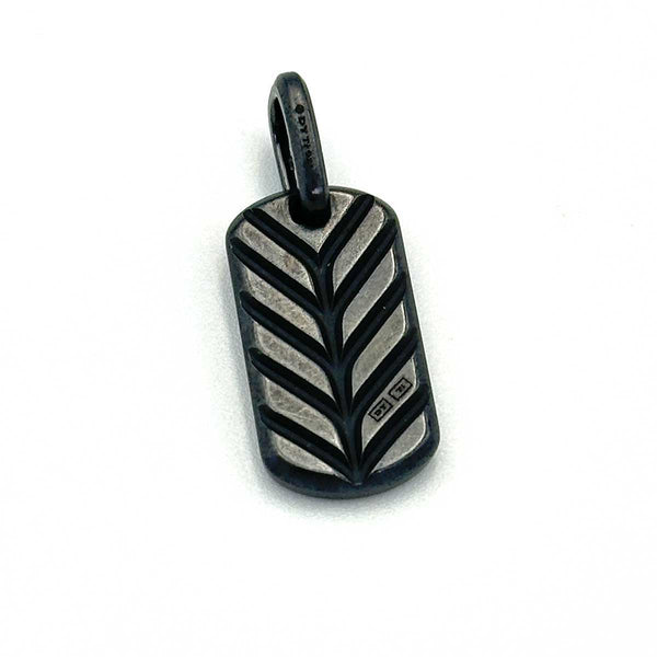 David Yurman Black Titanium & Black Diamond Chevron Tag Charm