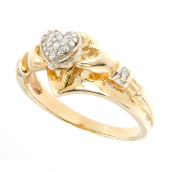 10K Diamond Claddagh Ring