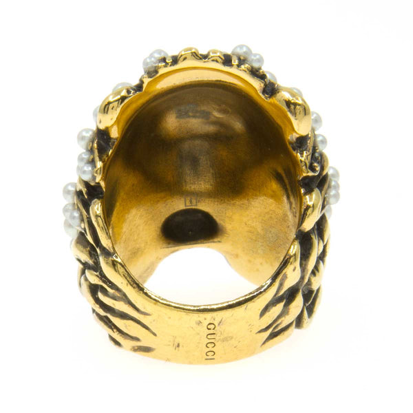 Gucci Lion Head Ring with Pearls - Chicago Pawners & Jewelers