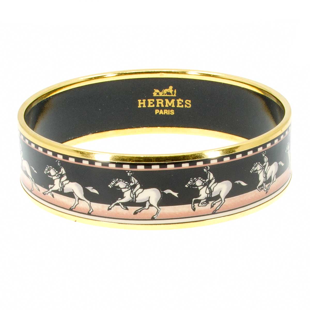 Hermes Enamel Equestrian Charm Link Bracelet