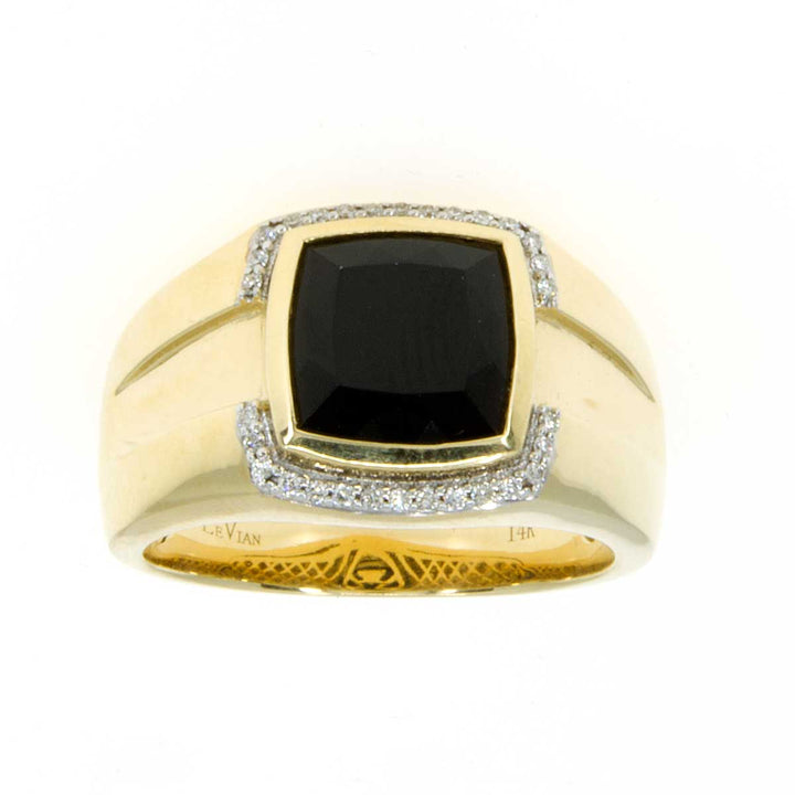 LeVian Men's Black Onyx and Diamond Ring