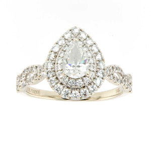 Neil Lane 1.63ct Pear Diamond Double Halo Engagement Ring - Chicago Pawners & Jewelers