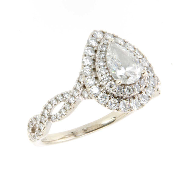 Neil Lane 1.63ct Pear Diamond Double Halo Engagement Ring - Chicago Pawners & Jewelers