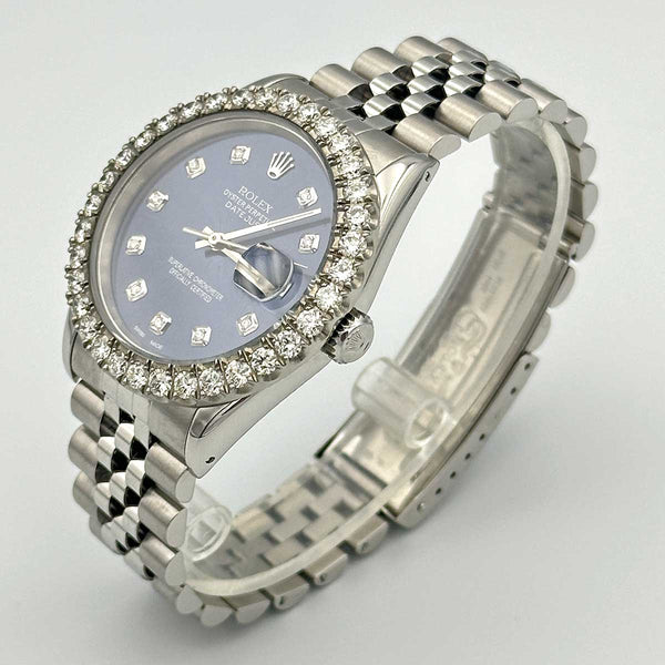 Rolex Datejust 36 SS  Blue Diamond Dial and Bezel